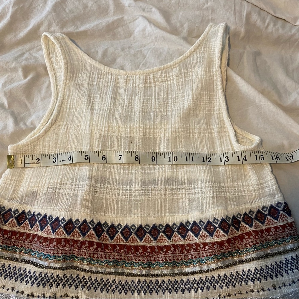 Ecote Beaded Linen Open Back Tank Top A14 - Picture 13 of 16